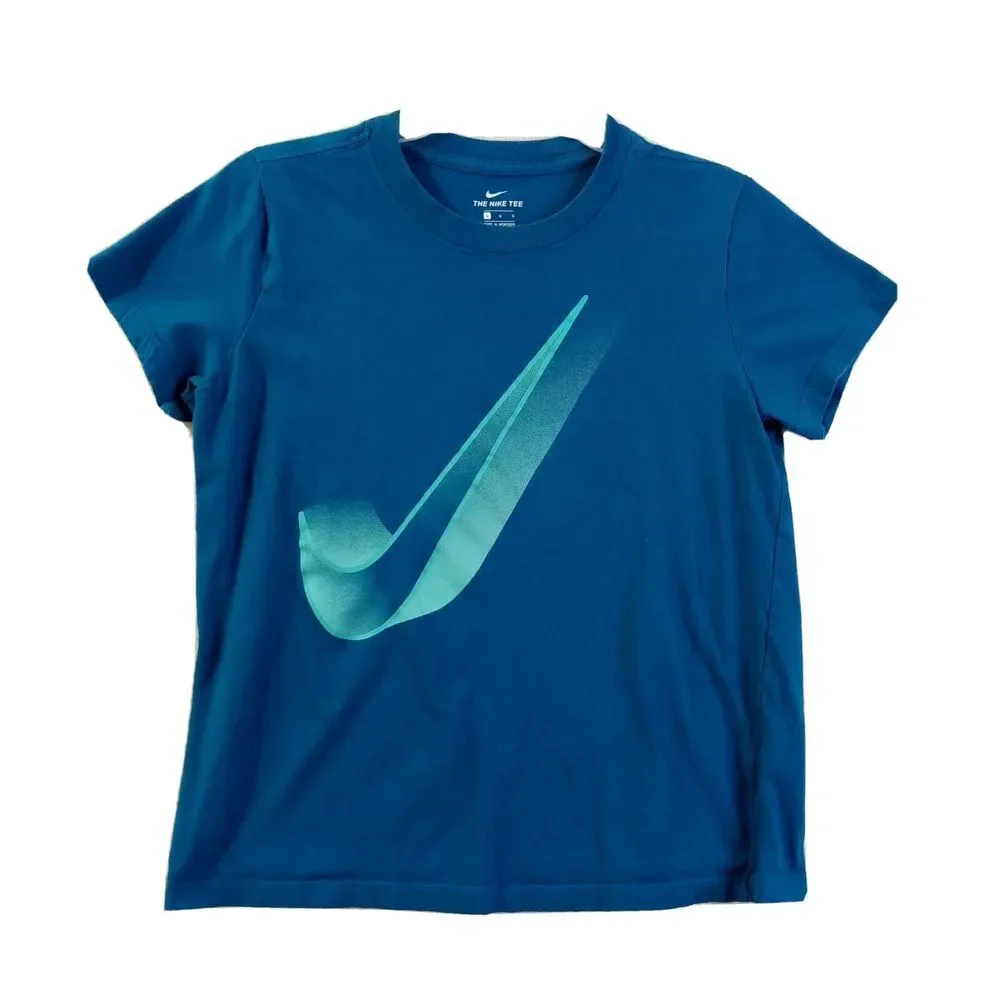 The Nike Tee Shirt Big‎ Kids Large Short Sleeve Cotton Graphic T-shirt Blue